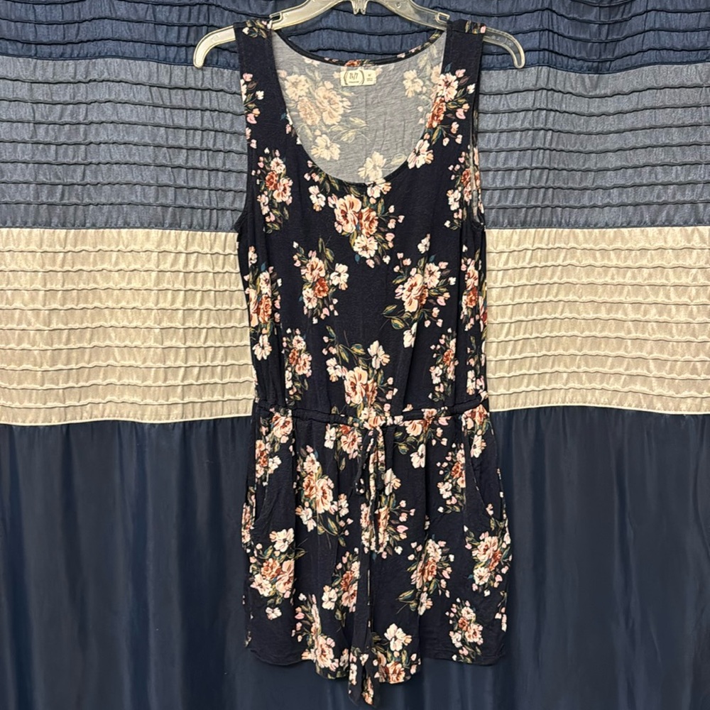 Maurices 24/7 navy short romper